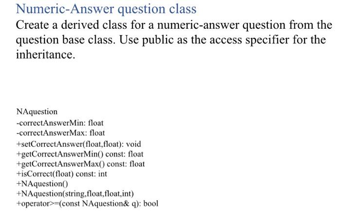 Solved please create a class question and a class NAquestion | Chegg.com