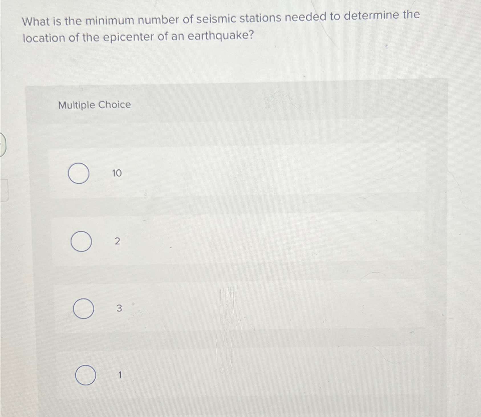 Solved What is the minimum number of seismic stations needed | Chegg.com