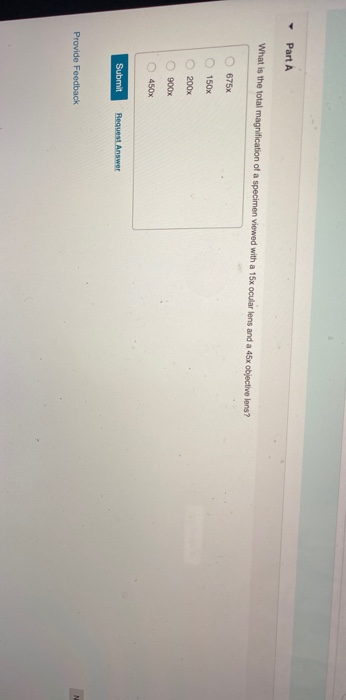 Solved Part A What is the total magnification of a specimen | Chegg.com