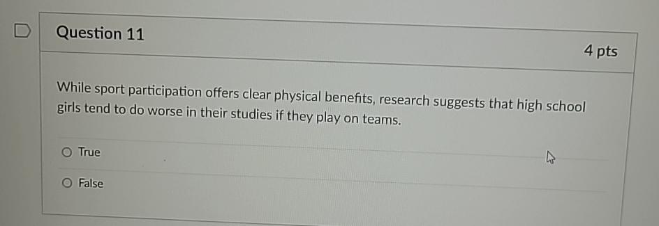 Solved Question 114 ptsWhile sport participation offers Chegg com Solved Question 114 ptsWhile sport participation offers Chegg com