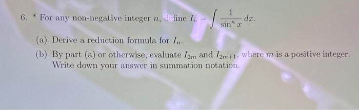 Solved 6. * For any non-negative integer n, define | Chegg.com