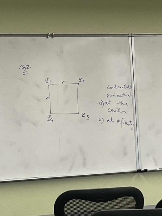 Solved calculate potentral a) at the centar b) at infinity | Chegg.com