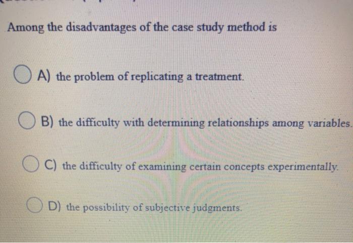 primary limitation of the case study method