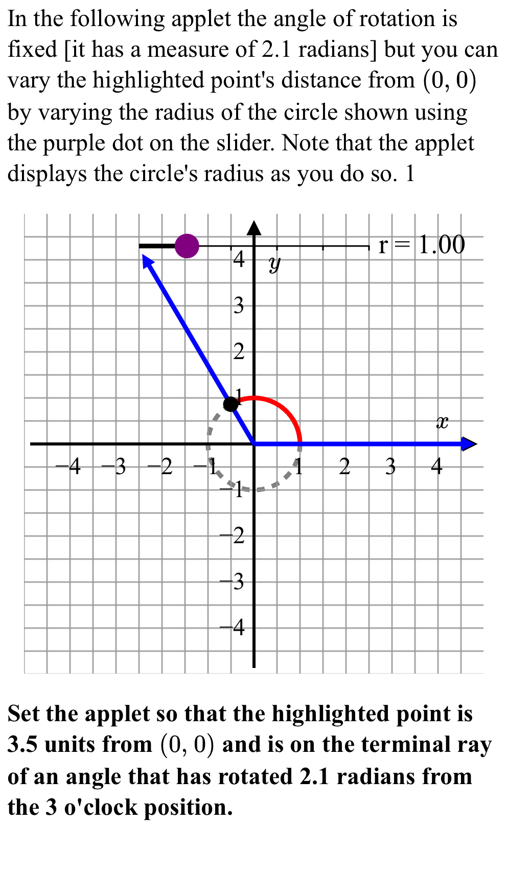 In the following applet the angle of rotation is | Chegg.com