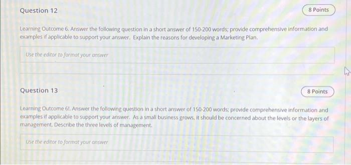 Solved Learning Outcome 6. Answer the following question in | Chegg.com