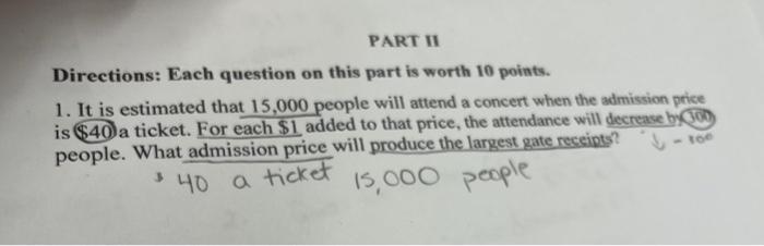 Solved Directions: Each question on this part is worth 10 | Chegg.com