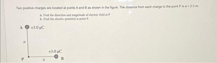 Solved Two positive charges are located at points A and B as | Chegg.com