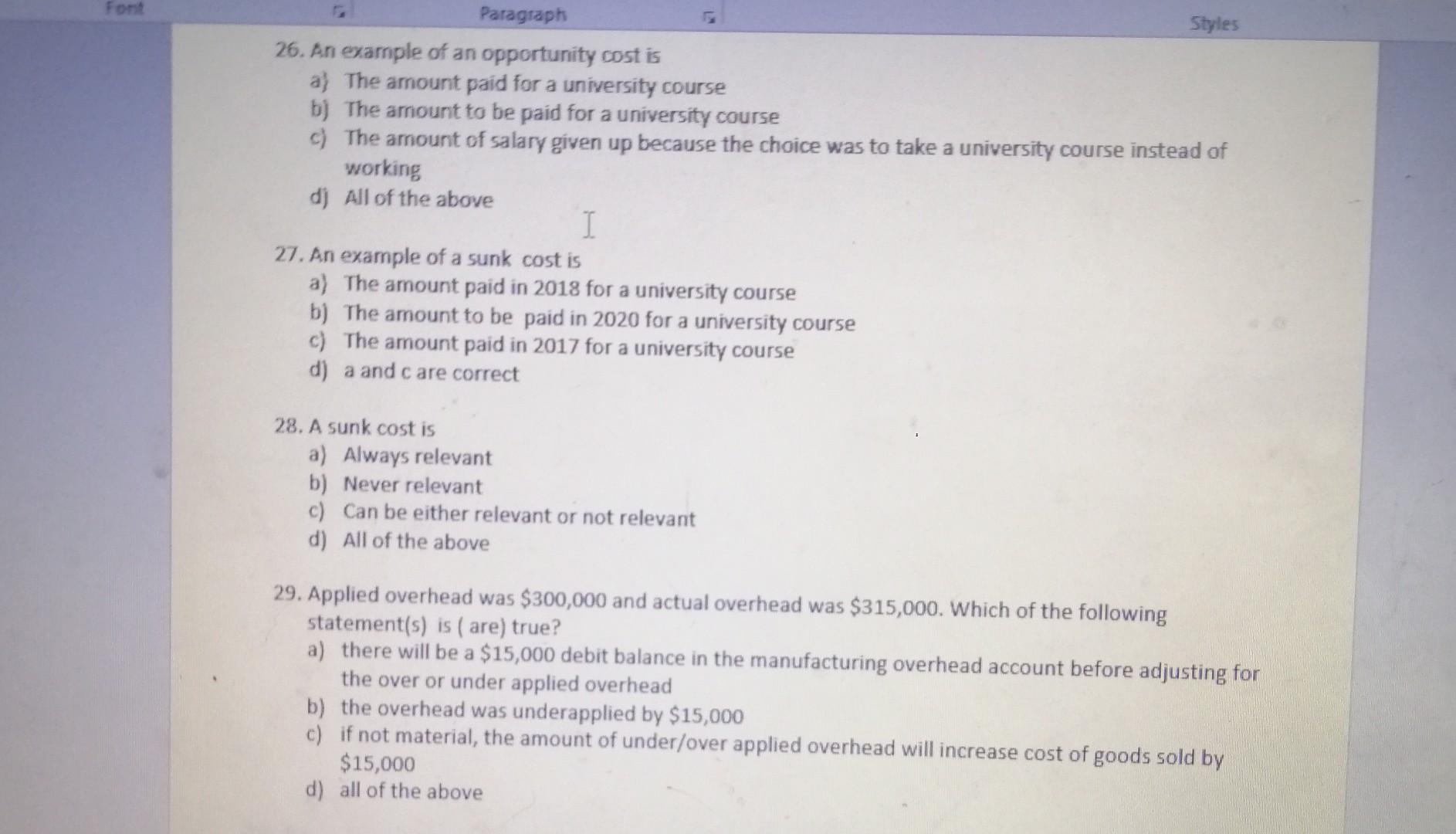 Solved Select the best answer and record you answers on the | Chegg.com