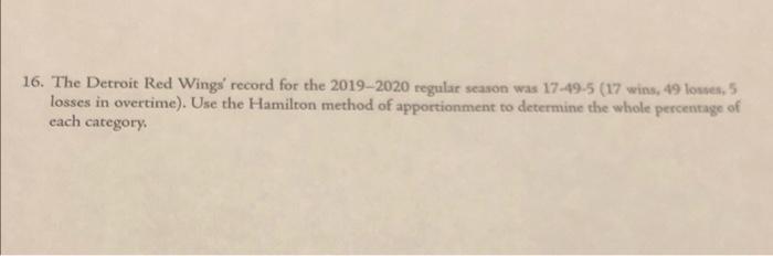 3. The Detroit Lions record for the 2019-2020 regular