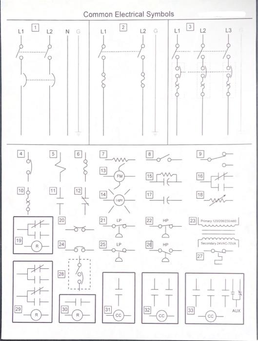 Solved Common Electrical Symbols | Chegg.com