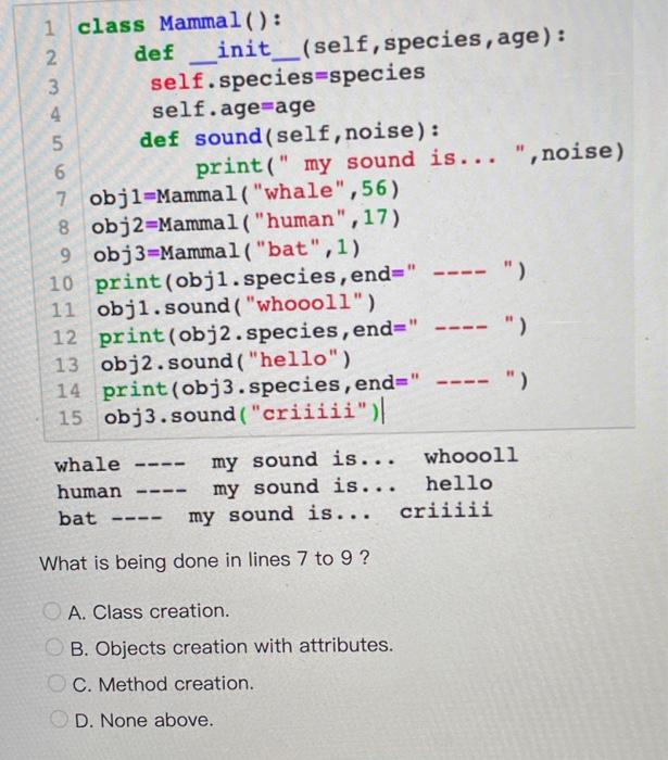 Solved 1. What does the _init_() the function do in Python? | Chegg.com