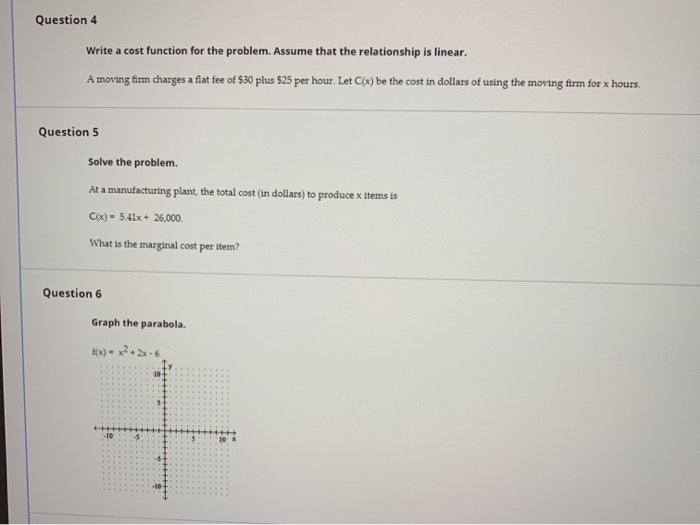 Solved Question 4 Write A Cost Function For The Problem. | Chegg.com