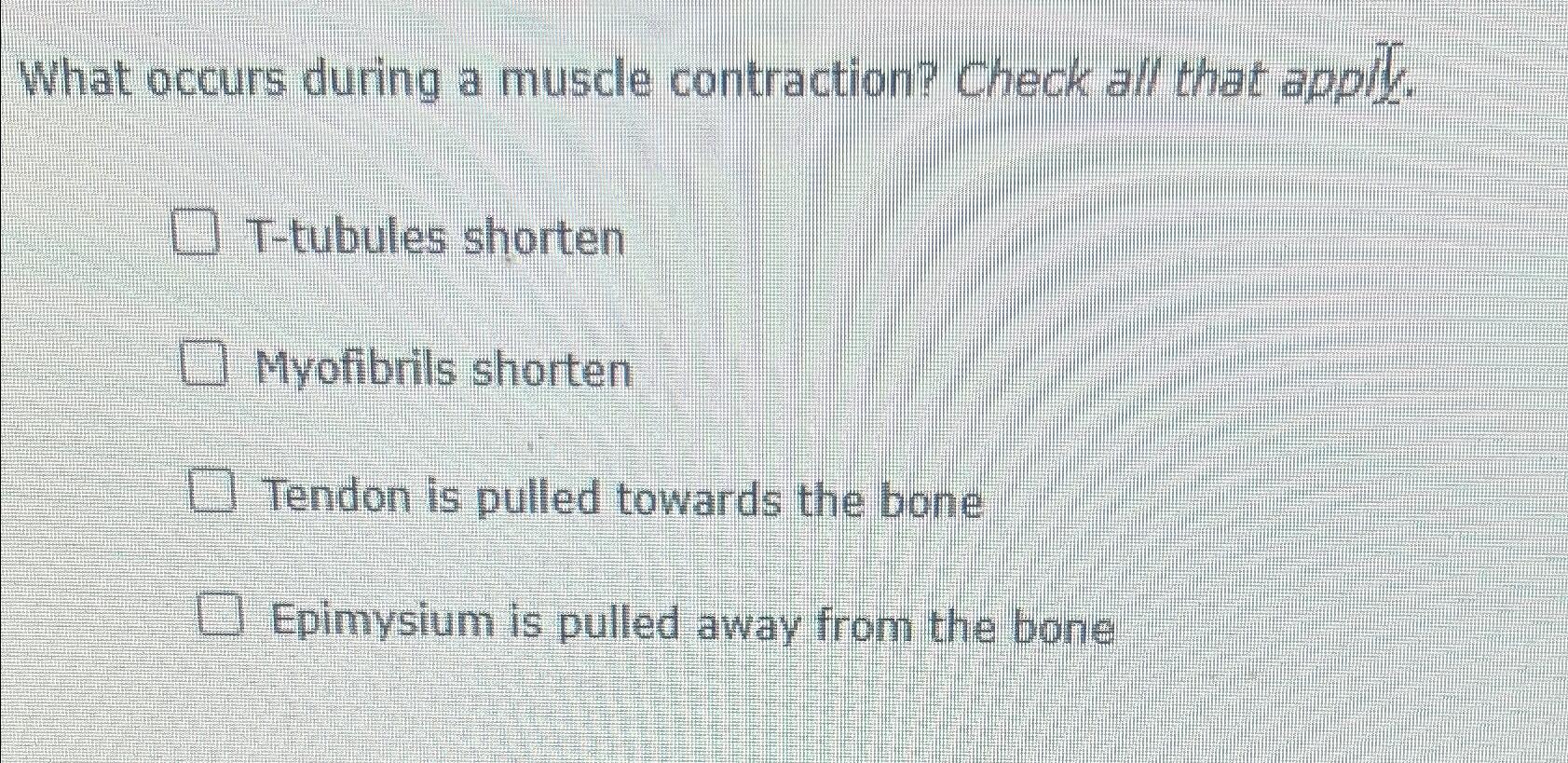 Solved What occurs during a muscle contraction? Check all | Chegg.com