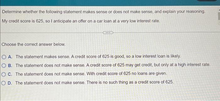 625 credit store score car loan