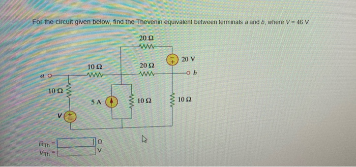 Solved For the circuit given below, find the Thevenin | Chegg.com