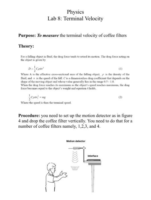 terminal velocity experiment report