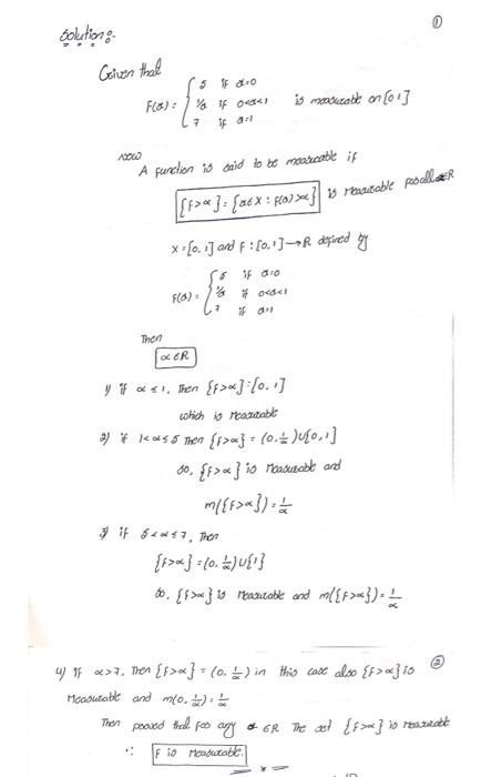 Solved 2. Show that f(x)=⎝⎛5x17 if x=0 if 0α}={a∈X:f(0)>α} | Chegg.com