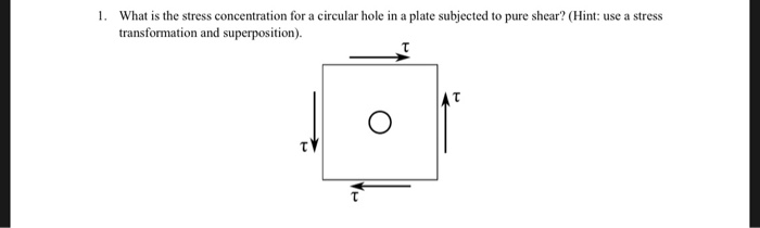 Solved 1. What is the stress concentration for a circular | Chegg.com