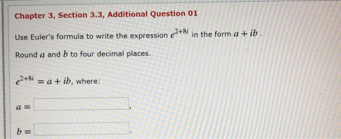 Solved Chapter 3, Section 3.3, Additional Question 01 Use | Chegg.com