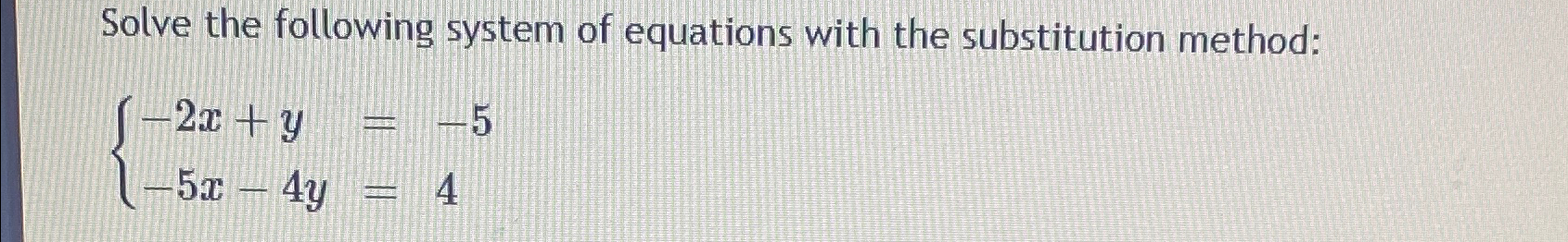 Solved Solve the following system of equations with the | Chegg.com