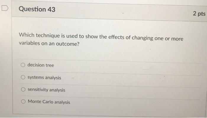 Solved Question 43 2 pts Which technique is used to show the | Chegg.com