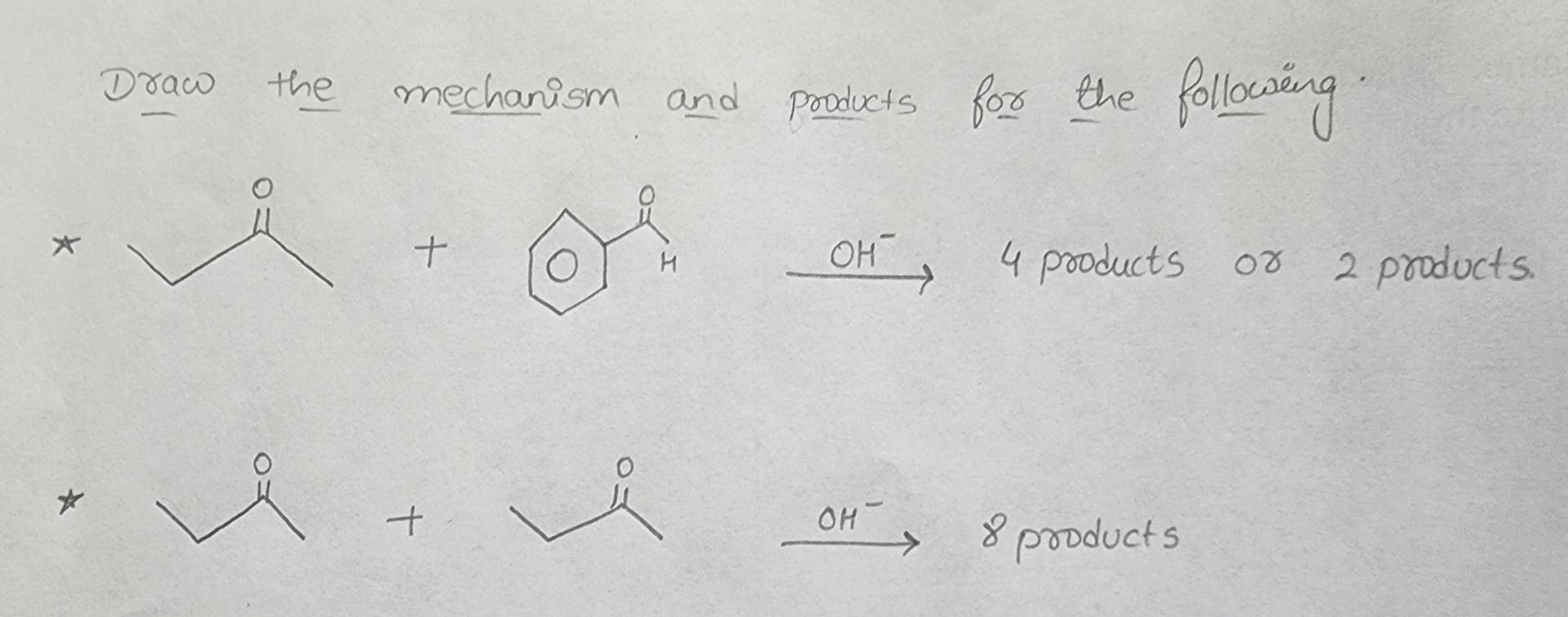 Solved Draw The Mechanism And Products For The Following. | Chegg.com