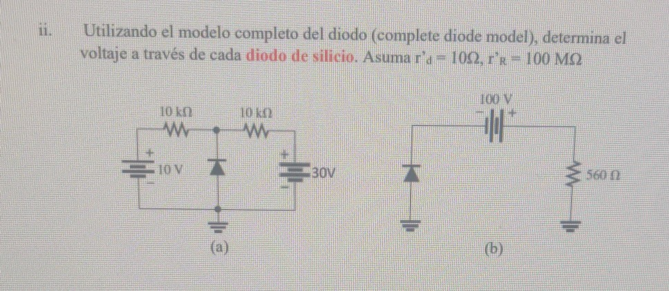 Solved Using the complete diode model, determine the voltage | Chegg.com