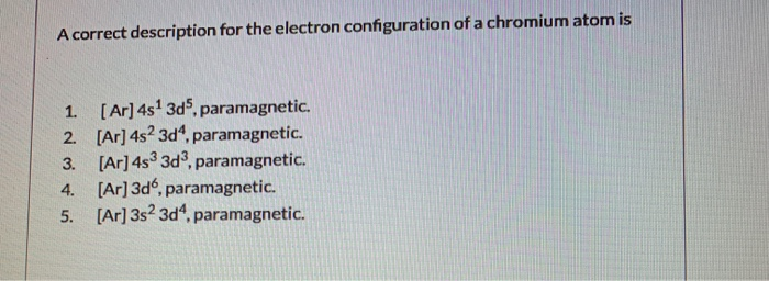chromium electron configuration yahoo