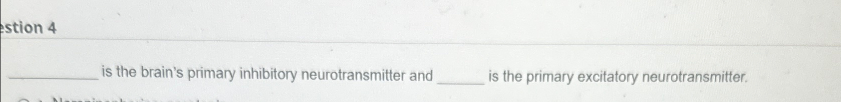 Solved Is The Brain S Primary Inhibitory Neurotransmitter Chegg