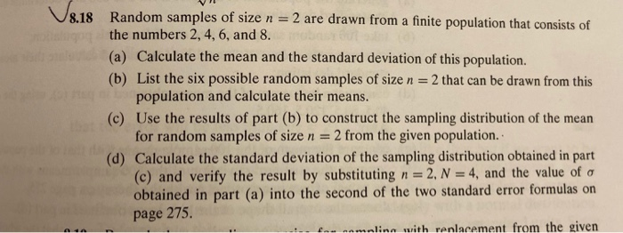 Solved V8.18 Random samples of size n = 2 are drawn from a | Chegg.com