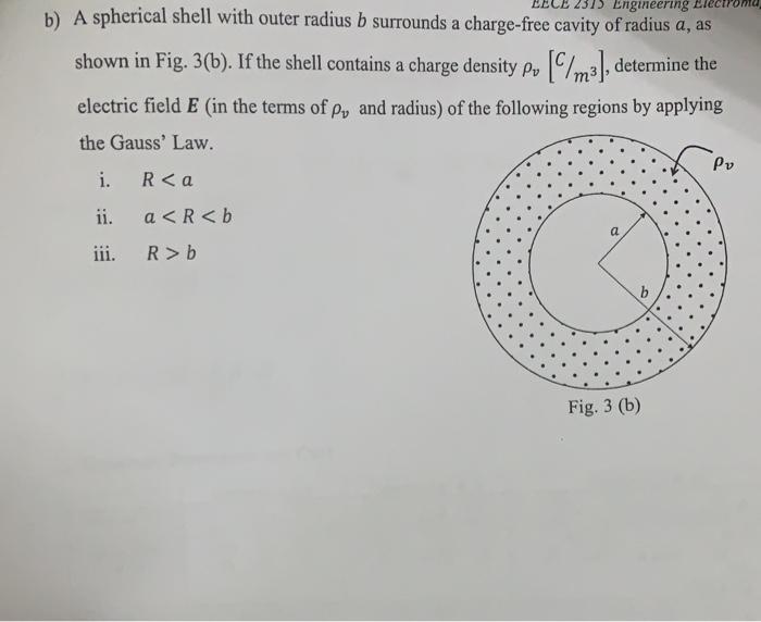 Solved Engineering B) A Spherical Shell With Outer Radius B | Chegg.com