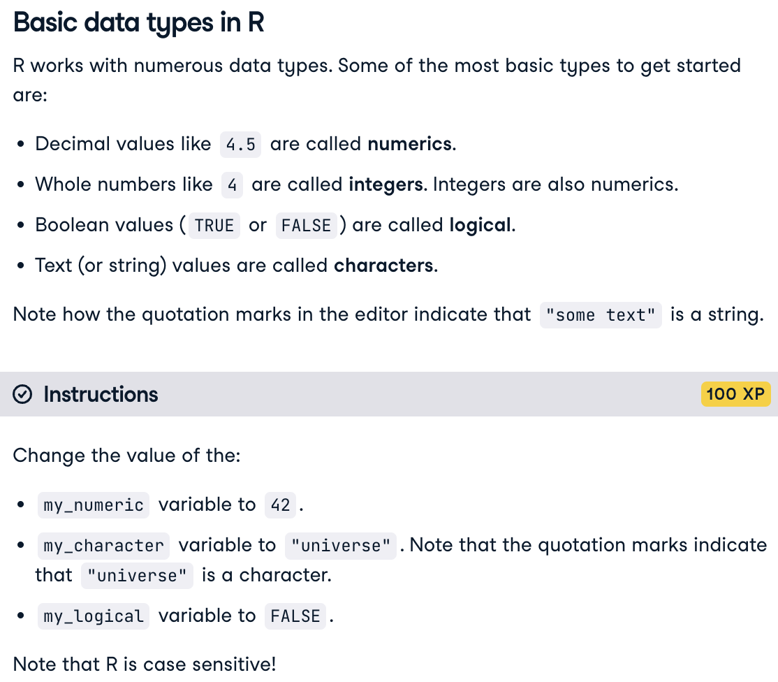 Basic data types in RR works with numerous data | Chegg.com