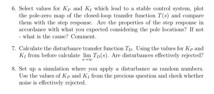 Problem 1: Stability Consider The Following Control | Chegg.com