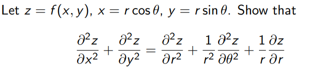 Solved Let Z F X Y X Rcosθ Y Rsinθ ﻿show