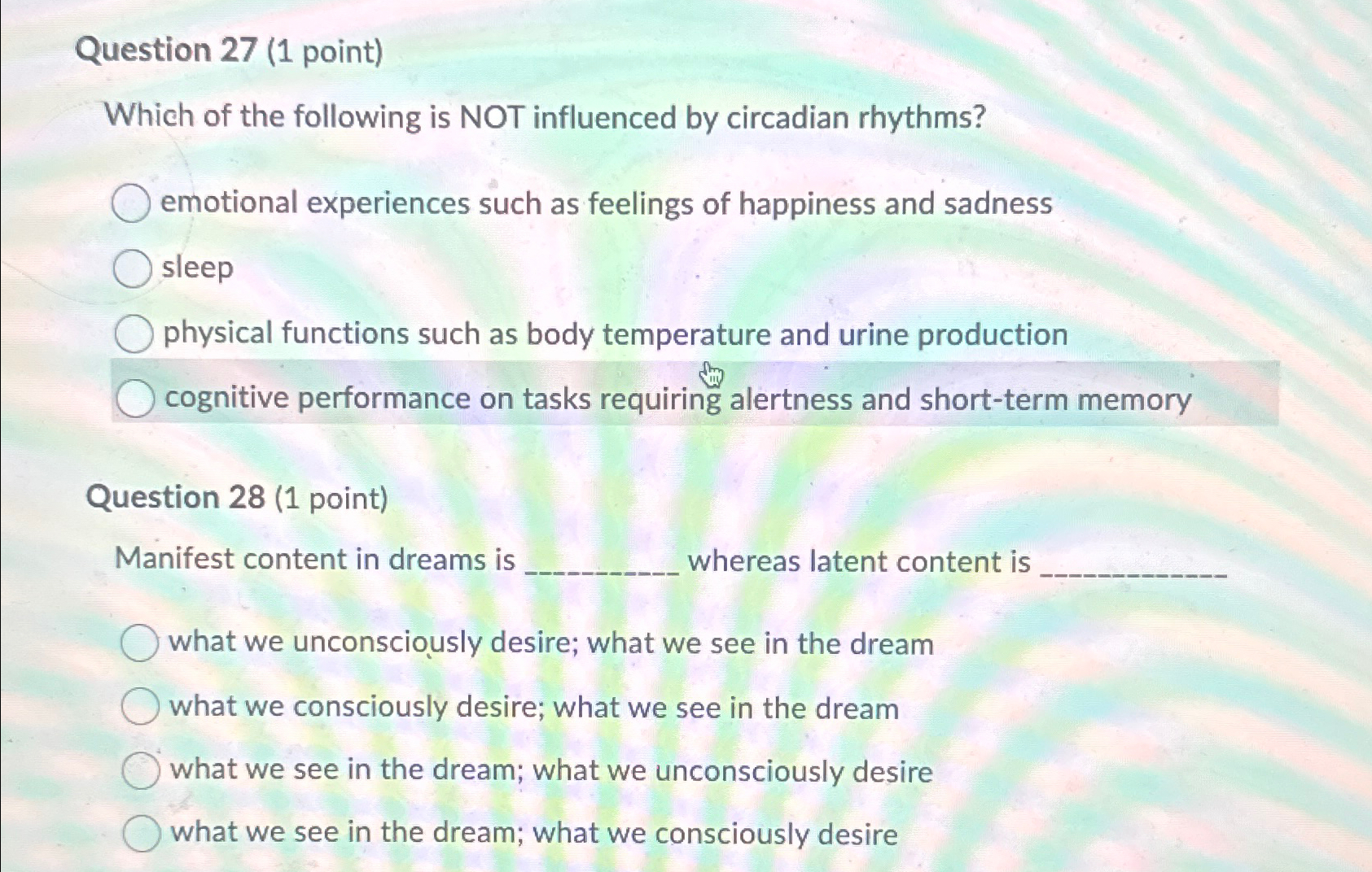 Solved Question 27 (1 ﻿point)Which of the following is NOT | Chegg.com