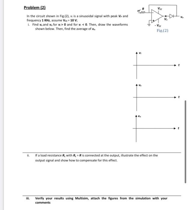 Solved VE Problem (2) in the circuit shown in Fig.(2), is a | Chegg.com