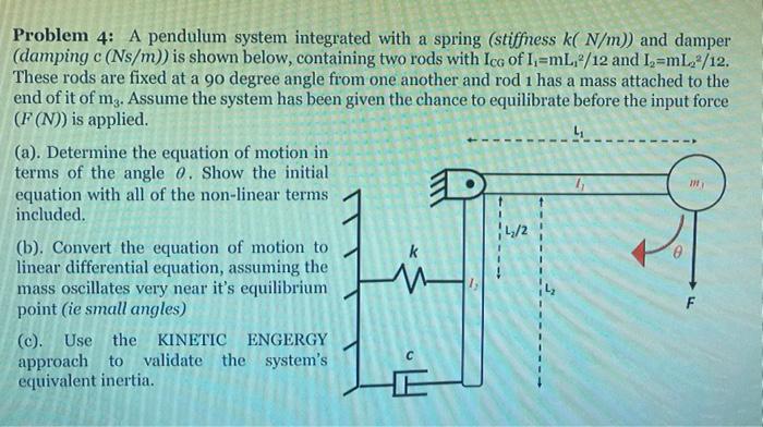 Solved MI Problem 4: A pendulum system integrated with a | Chegg.com