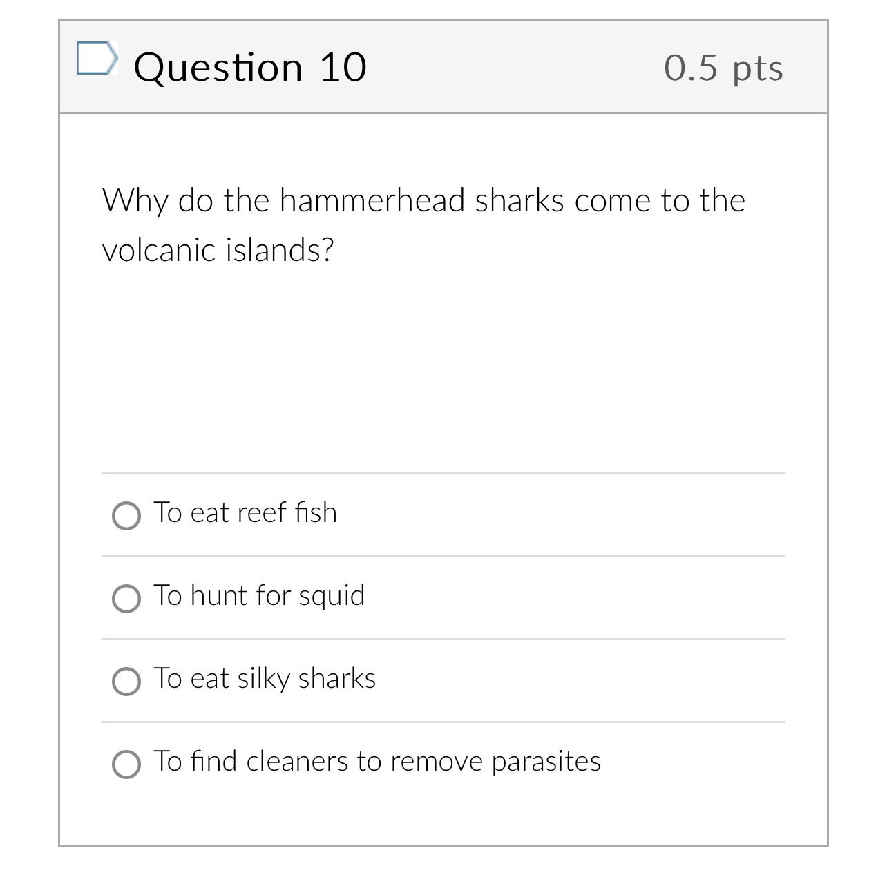 Solved Question 100.5ptsWhy do the hammerhead sharks come to
