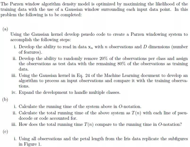 Code in Python for using a gaussian kernal to create | Chegg.com