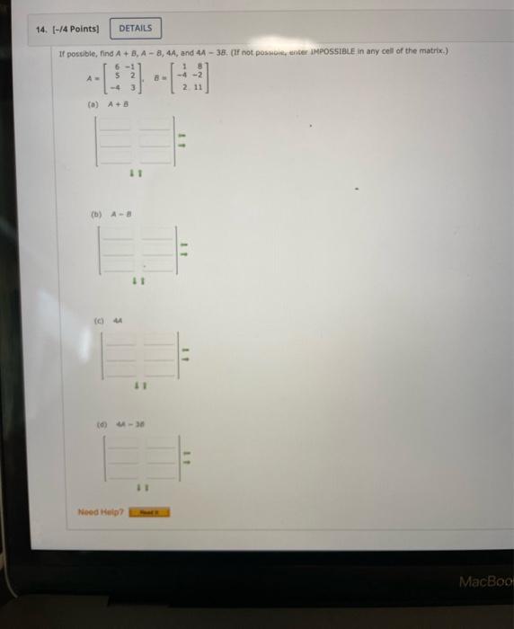 Solved 14. [-/4 Points] DETAILS If Possible, Find | Chegg.com