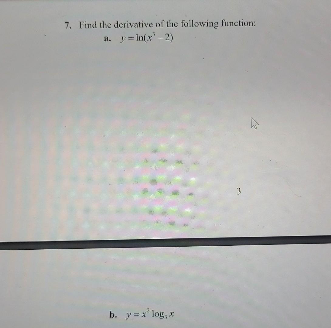 which of the following is the derivative of y= x^2 7