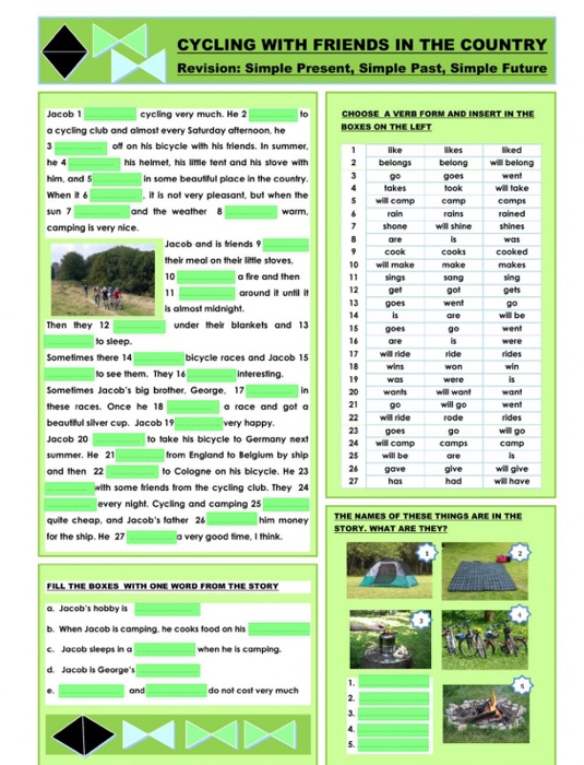 Solved CYCLING WITH FRIENDS IN THE COUNTRY Revision Simple
