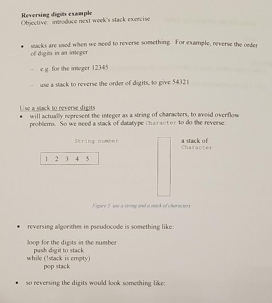 Solved Reversing digits example Objective: introduce next | Chegg.com