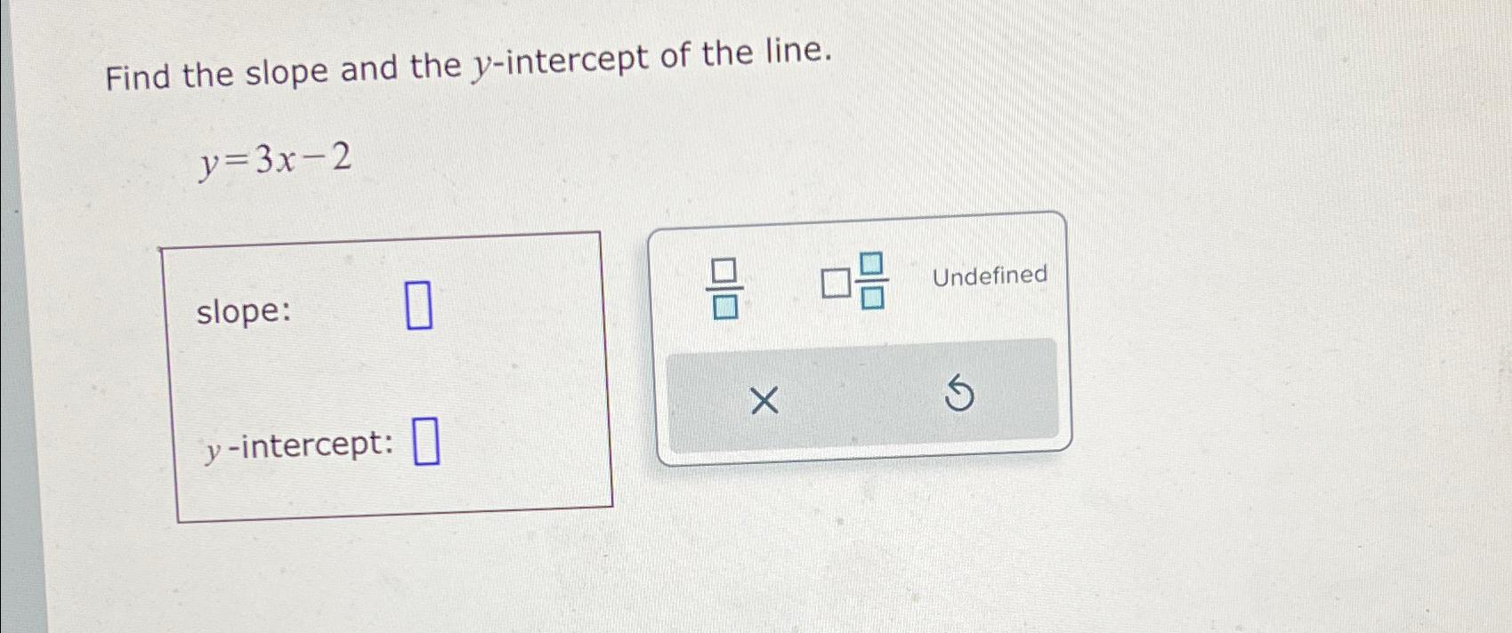 Solved Find the slope and the yintercept of the