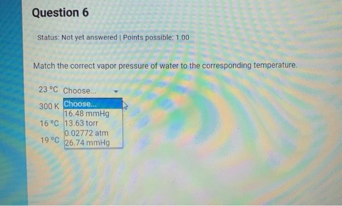 Solved Question 6 Status: Not yet answered I Points | Chegg.com