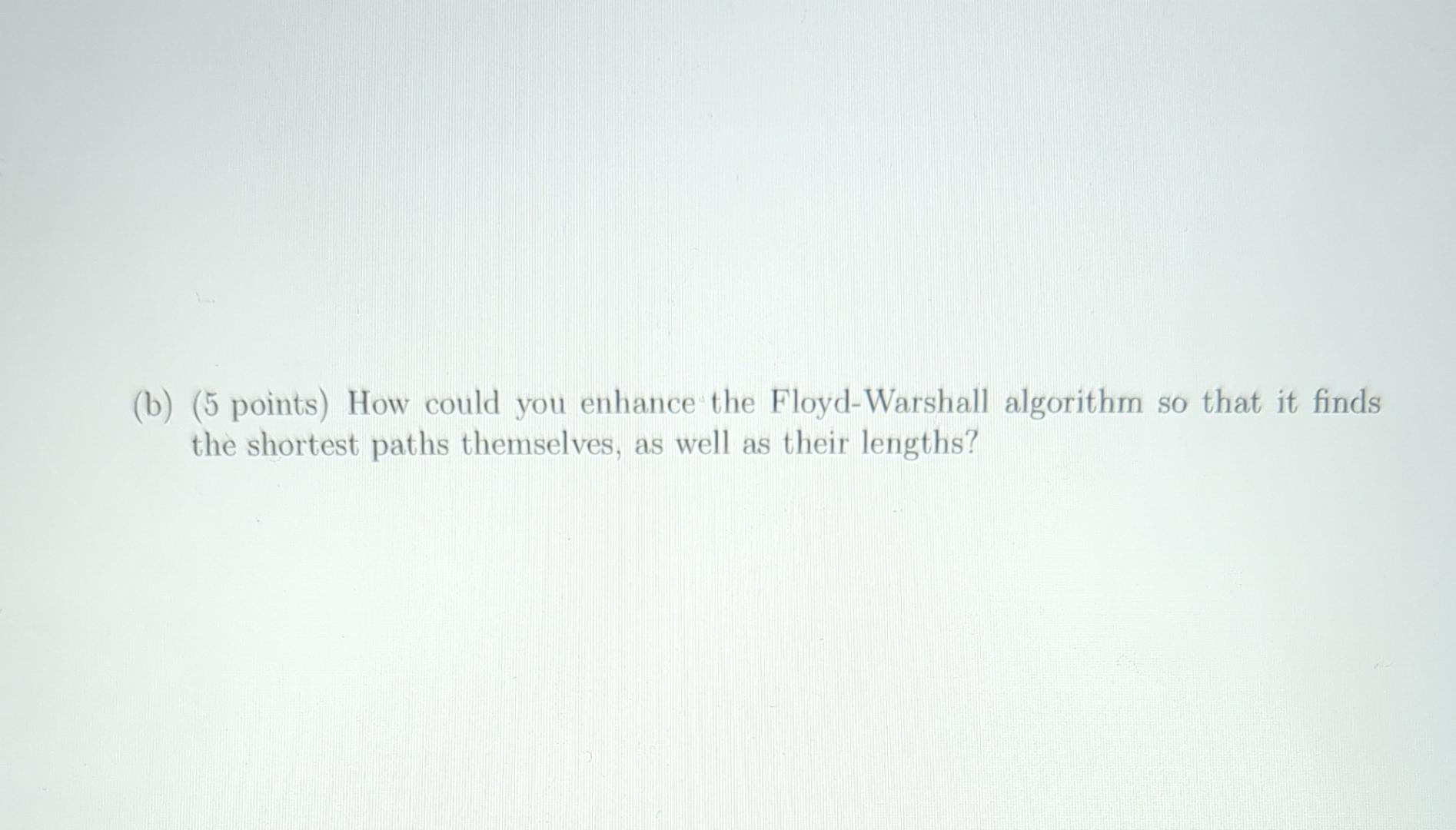 Solved A Points Apply The Floyd Warshall Algorithm To Chegg Com