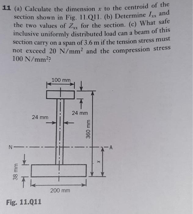 Solved 11 (a) Calculate the dimension to the centroid of the | Chegg.com