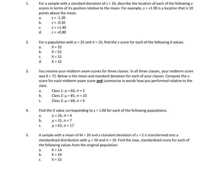 Solved For a sample with a standard deviation of s=10, | Chegg.com