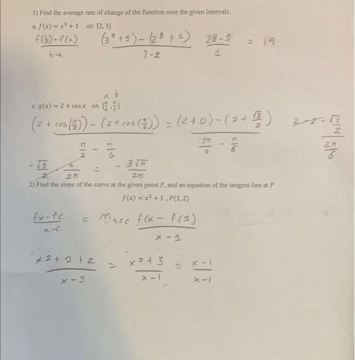 Solved 1) Find the average rate of change of the function | Chegg.com