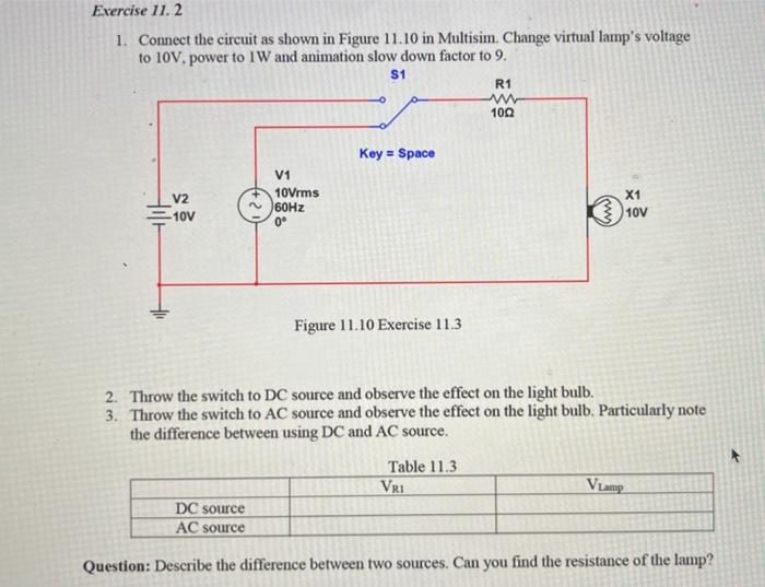 Solved Exercise 11.1 1. Connect the circuit shown in Figure | Chegg.com